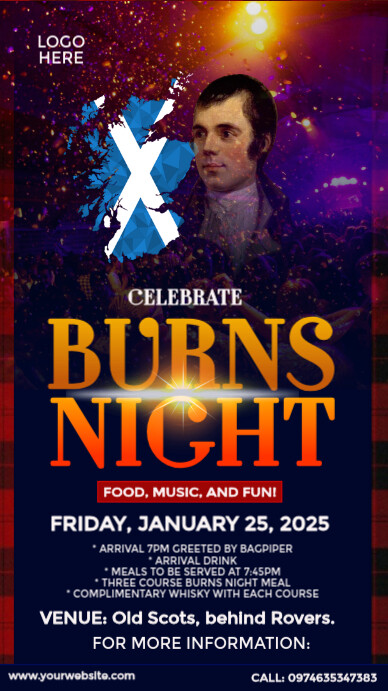 Burns Night Party Template | PosterMyWall