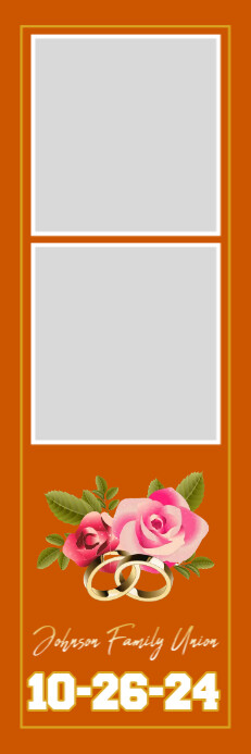 Burnt Orange, Gold, & White Wedding 2x6 Photo Frame Template | PosterMyWall