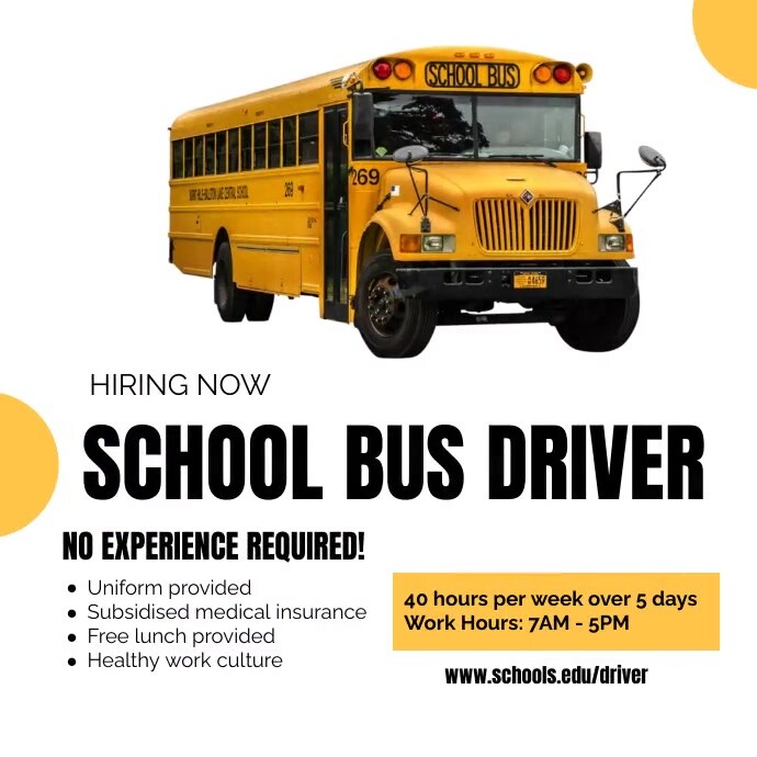 School Bus Posts Bus driver 3 Template | PosterMyWall
