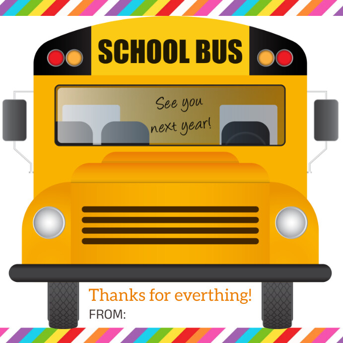 Bus Driver Thank You Card Template | PosterMyWall bus-driver-thank-you-card-template-postermywall