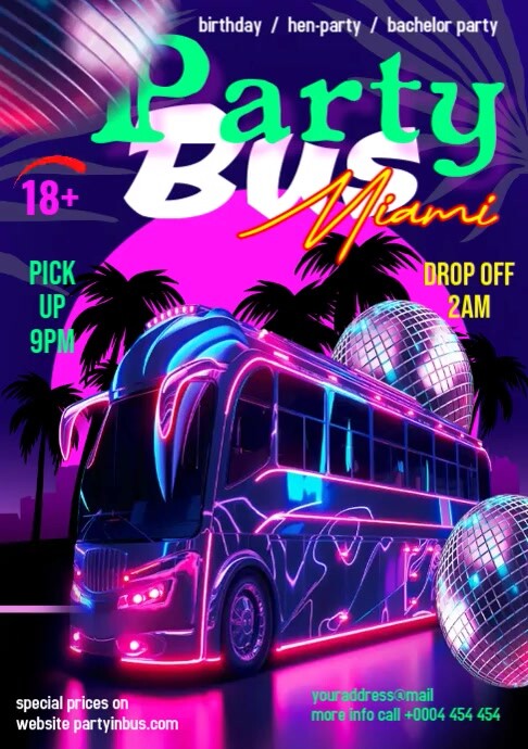 bus party flyer Template | PosterMyWall