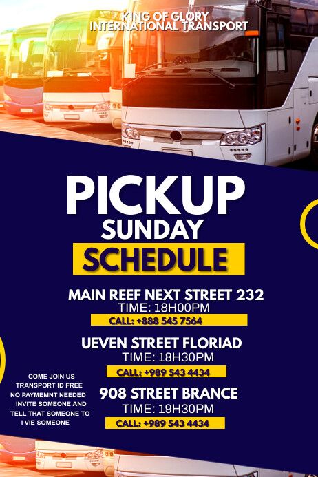 bus schedule Template | PosterMyWall