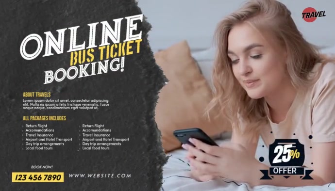 Bus Ticket Blog Header Template | PosterMyWall