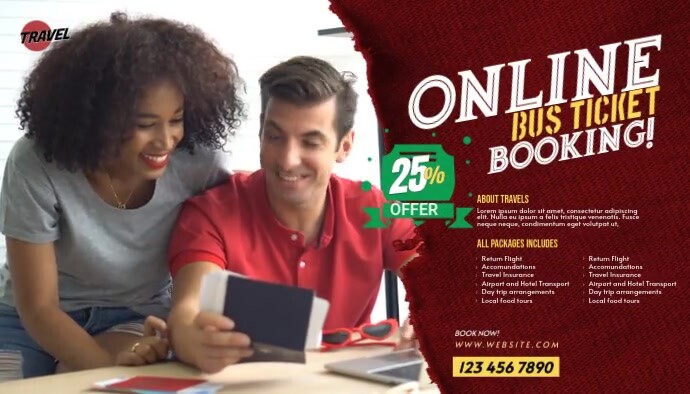 Bus Ticket Blog Header Template | PosterMyWall