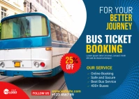 Bus Ticket Booking Ad Design Postal template