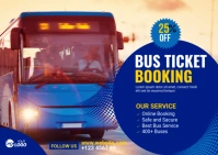 Bus Ticket Booking Ad Design Postal template