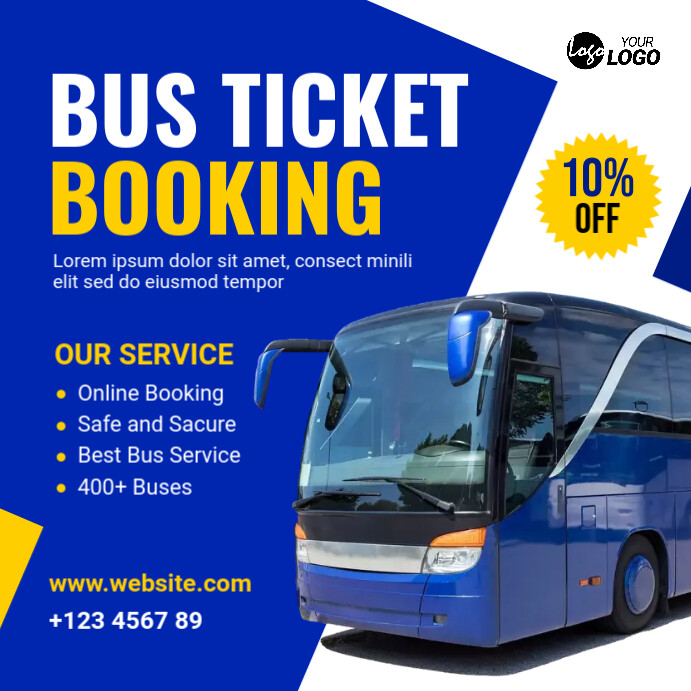 Bus Ticket Booking Ad Design Template | PosterMyWall