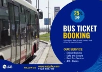 Bus Ticket Booking Ad Design Briefkaart template