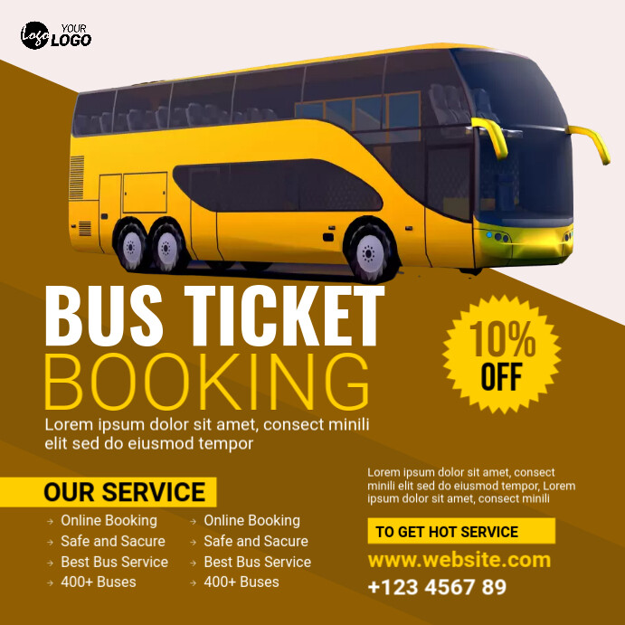 Copy of Bus Ticket Booking Ad Design | PosterMyWall