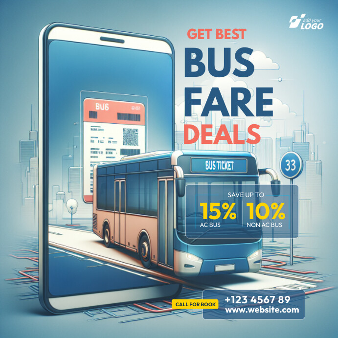 Bus Booking Add Bus Ticket Booking Ad Template | PosterMyWall
