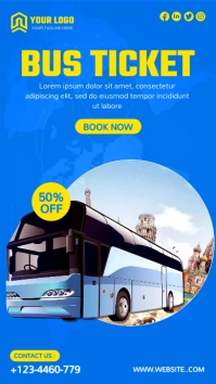 Bus Ticket Booking Banner Design Instagram Story template