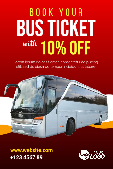 Bus Ticket Booking Poster Design 海报 template