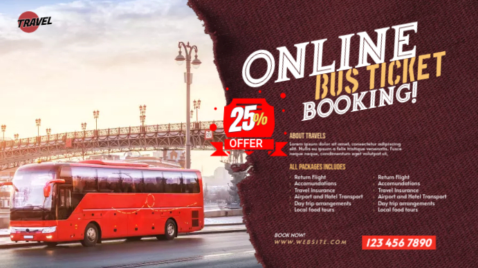 Bus Ticket Youtube Thumbnail Template | PosterMyWall