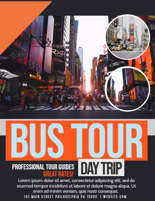 Bus tour Template PosterMyWall