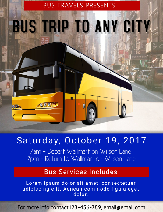 Copy of Bus Trip Flyer Template PosterMyWall