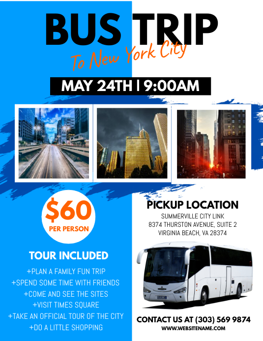 Van Ride Flyer Bus Trip Flyer Template | PosterMyWall