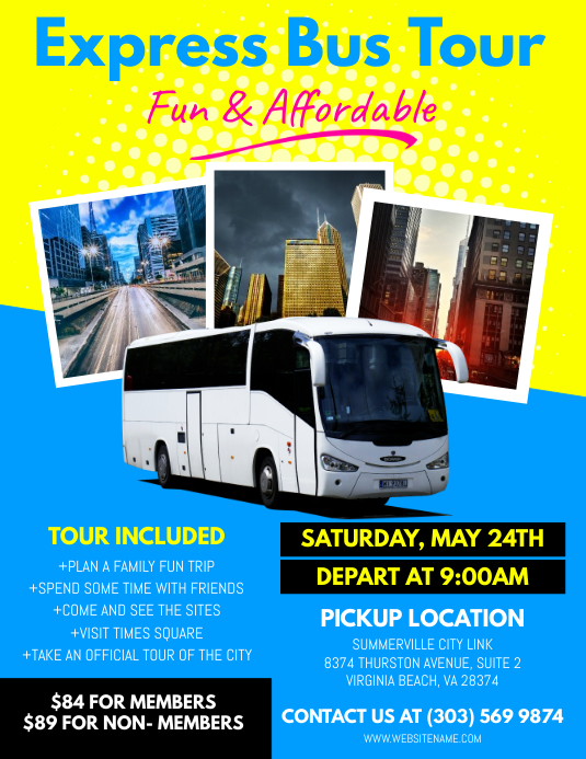 Bus Trip Flyer Template PosterMyWall