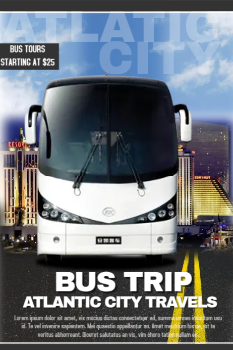 Bus trip Poster template
