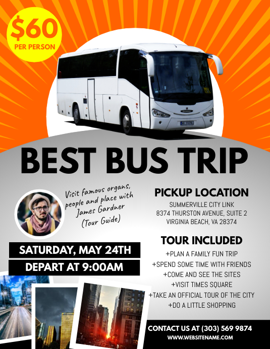 Bus Trip Flyer Template PosterMyWall