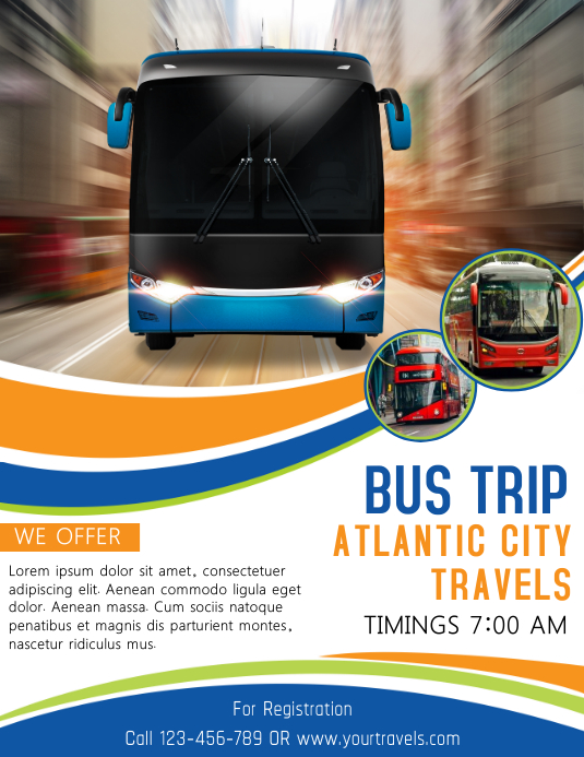 Bus Trip to Atlantic City Flyer Template PosterMyWall