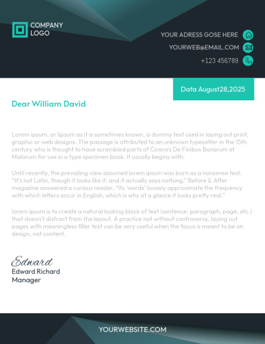Business abstract letterhead template Flyer (US Letter)
