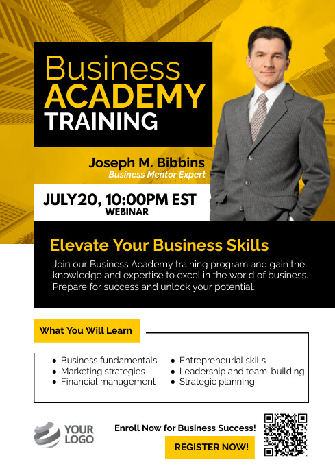 Business Academy Training Flyer Poster Template | PosterMyWall