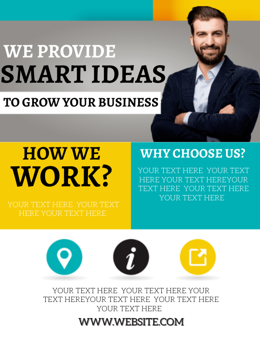 Folleto De Plantilla De Publicitario De Servicios De Asesor Comercial Postermywall