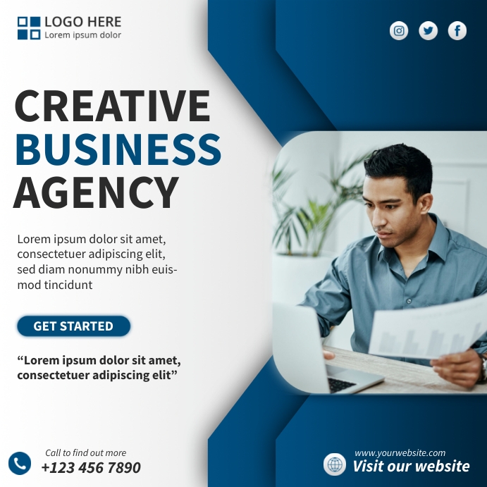 Square Ad Example Business Agency Square Ads Template | PosterMyWall