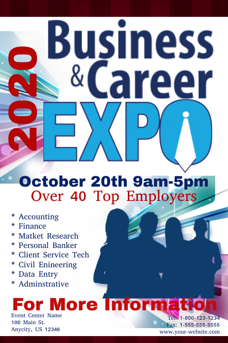 Fun Career Expo Poster Free Career Fair Poster Templates | Adobe