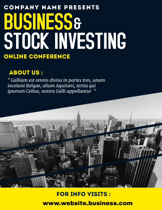 Business and stock investing online conferenc Template PosterMyWall