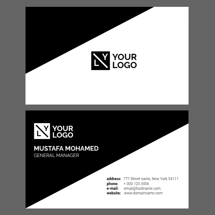 Business B&W Card Template | PosterMyWall