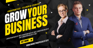 Черный Business Growth Facebook Shared Image Template