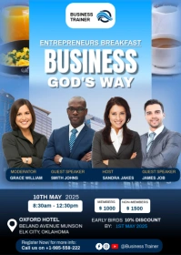 Business Breakfast invite Ad A6 template