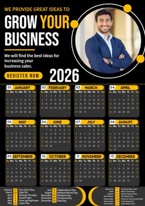 Business Calendar Template | PosterMyWall