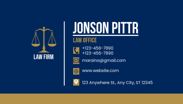 Business card for lawyer Cartão de visita template
