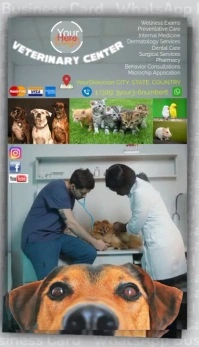 business card for whatsapp veterinary template