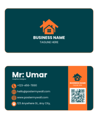 สีเทอร์ควอยซ์ Business Card Design Instagram Portrait Template