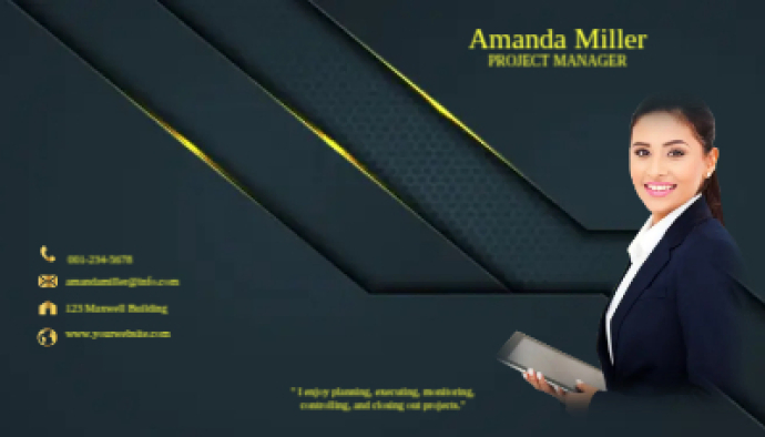 Business Card For Project Manager Template | PosterMyWall