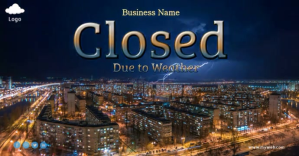 紫色 Business Closed due to Inclement Weather Facebook Event Cover Template