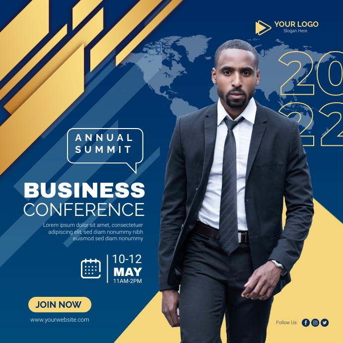 Summit Format Business Conference Annual Summit Template | PosterMyWall