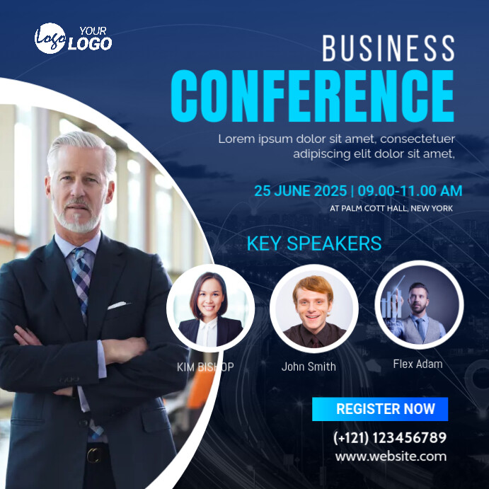 Business Conference Banner Ad Template | PosterMyWall