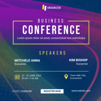 Blue Business Conference Cuadrado Template