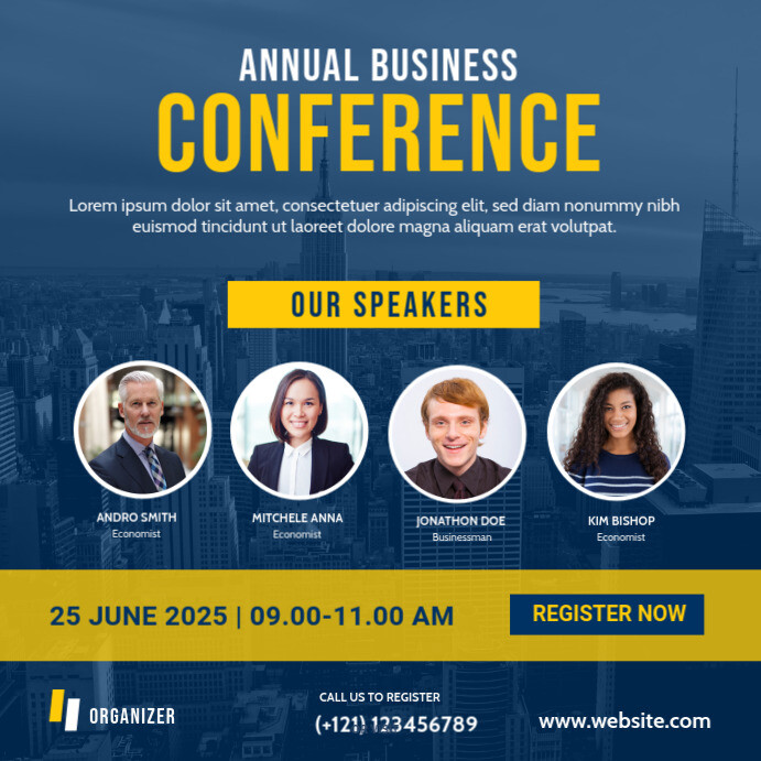 Business Conference Banner Template Publicação no Instagram