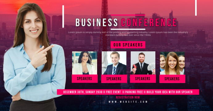 Event Cover Example Business Conference Facebook event Cover Template | PosterMyWall