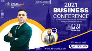 business conference flyer design Facebook-covervideo (16:9) template