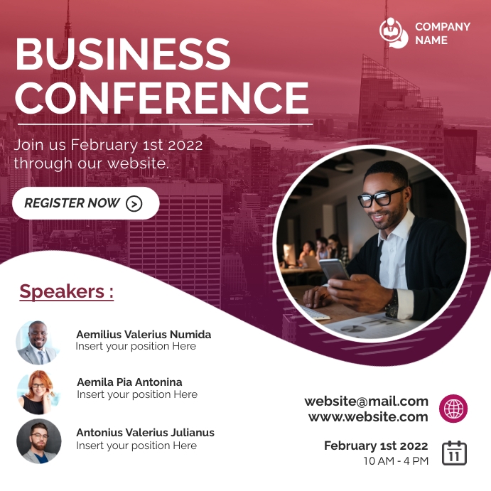 Business conference instagram post banner tem template