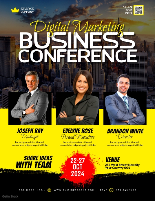 Business Conference Invite Flyer Template | PosterMyWall