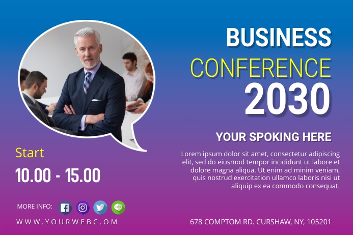 Conference Post Box Business conference post Template | PosterMyWall