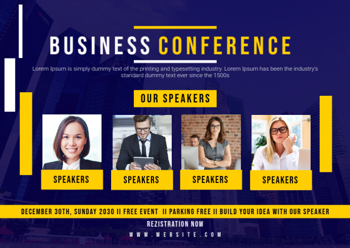 Conference Postcard Design Business Conference Postcard Banner Template | PosterMyWall