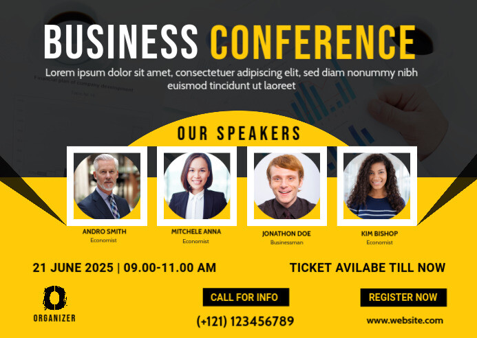 Conference Postcard Design Business Conference Postcard Banner Template | PosterMyWall